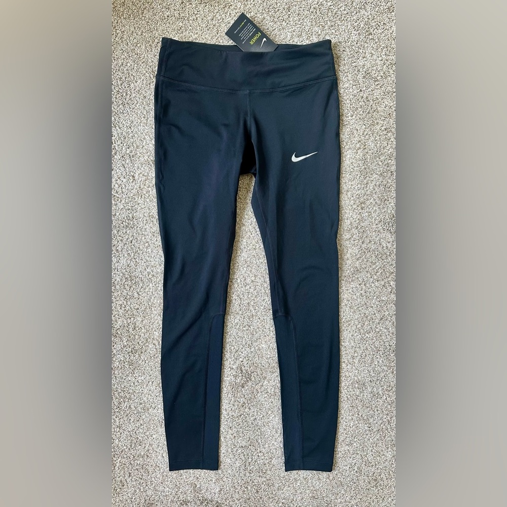 Nike Women’s Black Leggings with Mesh Panel Inset Size Small NWT